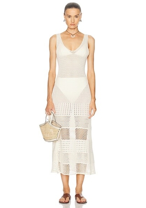 ESCVDO Ensenada Maxi Dress in Ivory - Ivory. Size L (also in XS, S, M).