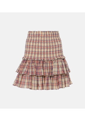 Marant Etoile Naomi checked cotton voile miniskirt