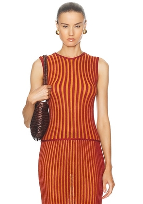 ESCVDO Marina Halter Top in Burgundy & Orange - Rust. Size S (also in ).