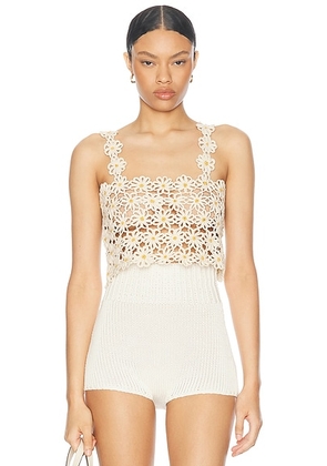 ESCVDO Malu Top in Ivory - Ivory. Size S (also in ).