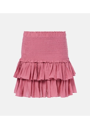 Marant Etoile Naomi shirred ruffled cotton-blend miniskirt