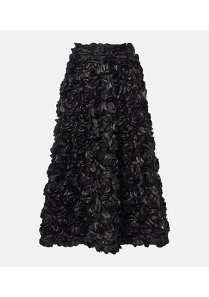 Rotate Sun floral-applique high-rise maxi skirt