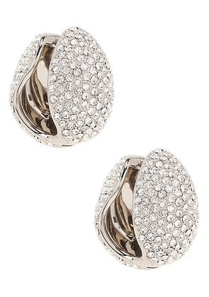 Coperni Crystal Embellished Earrings in Silver - Metallic Silver. Size all.