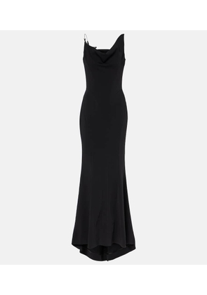 Mugler Asymmetric crepe gown