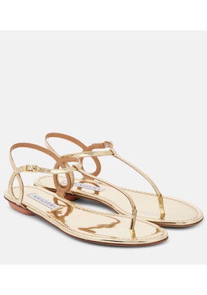 Aquazzura Almost Bare metallic leather thong sandals