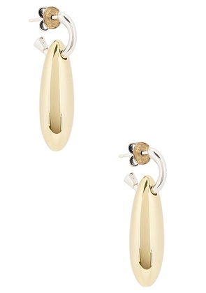 Bottega Veneta Dangle Earrings in Silver & Yellow Gold - Metallic Gold. Size all.