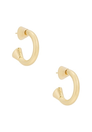 Bottega Veneta Hoop Earrings in Yellow Gold - Metallic Gold. Size all.