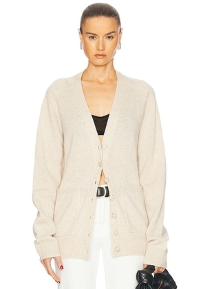 Eterne Theodore Cashmere Cardigan in Oatmeal - Beige. Size M-L (also in ).