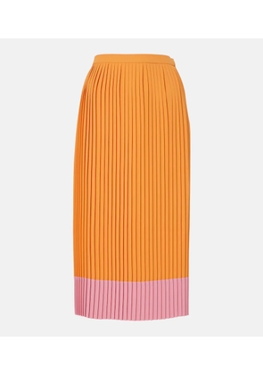 Dries Van Noten Colorblocked pleated midi skirt