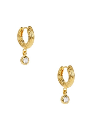 DEVE Non-conformist Hoop Earrings in Gold Vermeil & White Topaz - Metallic Gold. Size all.