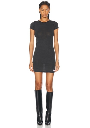 Alexander Wang Short Sleeve Crewneck Dress in Washed Black - Black. Size XS (also in ).