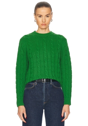 &Daughter Cable Crewneck Sweater in Pagoda Green - Green. Size S (also in XS).