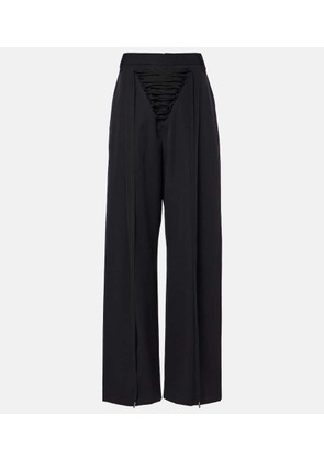 Jean Paul Gaultier Lace-up wool wide-leg pants