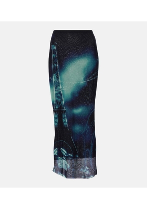 Jean Paul Gaultier Printed mesh midi skirt
