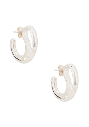 Bottega Veneta Hoop Earrings in Silver - Metallic Silver. Size all.