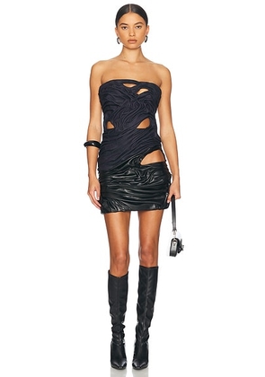 Di Petsa Eros Mini Dress in Black & Blue - Black. Size L (also in S, M).