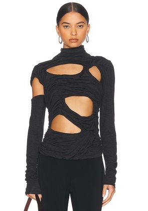 Di Petsa Long Sleeve Midnight Top in Grey - Charcoal. Size L (also in ).