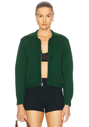 BODE Marion Tassel Cardigan in Green - Green. Size XS (also in ).