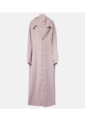 Y/Project Turtleneck mesh-trimmed shirt dress