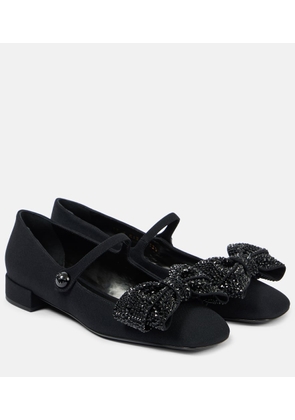 Valentino Garavani Bowjane embellished crepe Mary Jane flats