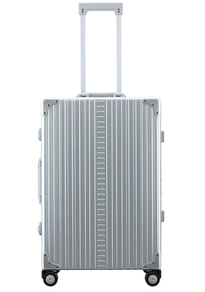 Aleon Traveler Checked 26 Suitcase in Platinum - Metallic Silver. Size all.