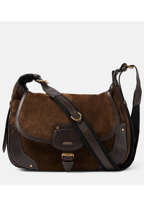 Isabel Marant Sierra leather-trimmed suede shoulder bag