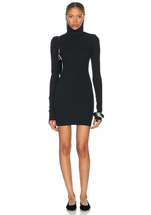 Eterne Long Sleeve Turtleneck Mini Dress in Black - Black. Size L (also in M).