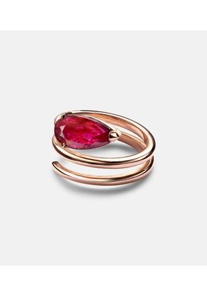 Shay Jewelry Ruby Pear 18kt rose gold ring with ruby