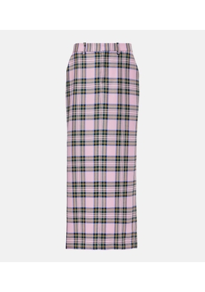 Area Plaid wool midi skirt