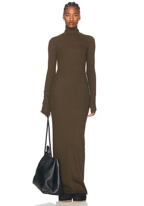Eterne Long Sleeve Turtleneck Maxi Dress in Moss - Army. Size M (also in XS).