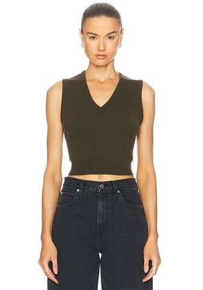 Eterne Lenny Cashmere Sweater Vest in Moss - Army. Size L/XL (also in ).