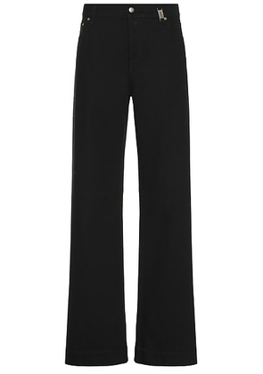 McQueen Wide Leg Jeans in Black - Black. Size 54 (also in ).