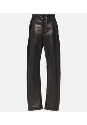 Bottega Veneta High-rise leather wide-leg pants