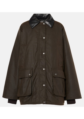 Miu Miu Waxed oversized canvas cotton jacket