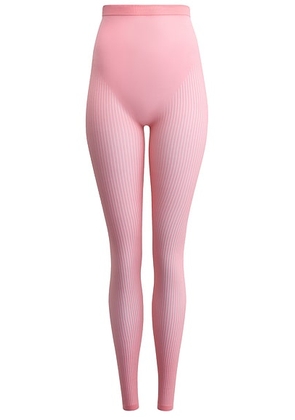 ALAÏA Striped High Waisted Legging in Fard - Pink. Size 34 (also in 38, 36, 40).