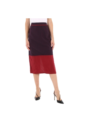Sies Marjan Ladies Striped Panel Midi Skirt