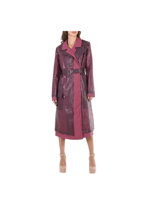 Sies Marjan Devin Embossed Double Belted Reflective Trench Coat