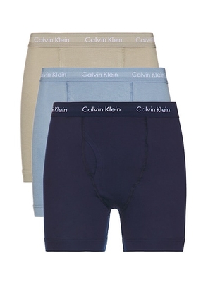 Calvin Klein Underwear Boxer Brief 3 Piece Set in New Navy  Vintage Khaki  & Troposphere - Blue. Size M (also in ).