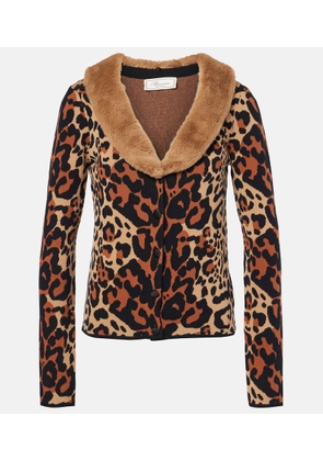 Blumarine Leopard-print jacquard cardigan