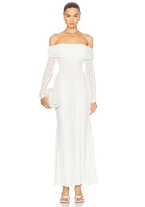 Charo Ruiz Ibiza Minerva Long Dress in White Tannis - White. Size L (also in S, M).