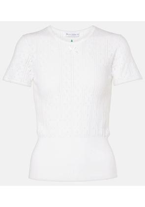 JW Anderson Pointelle cotton and cashmere top