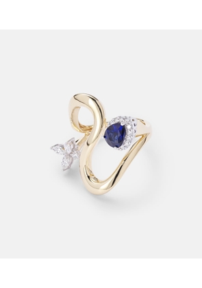 Yeprem Reign Supreme 18kt gold ring with diamonds and sapphires