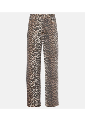 Ganni Izey leopard-print straight jeans