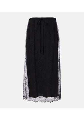 Valentino Floral lace midi skirt