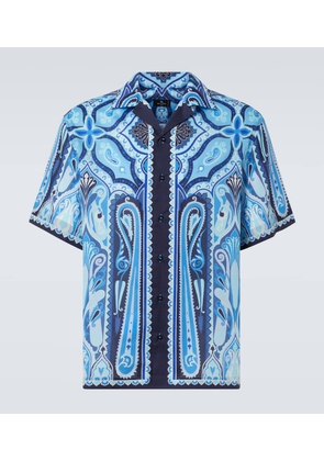 Etro Printed cotton bowling shirt