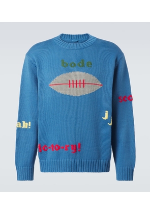 Bode Spirit embroidered cotton and wool sweater