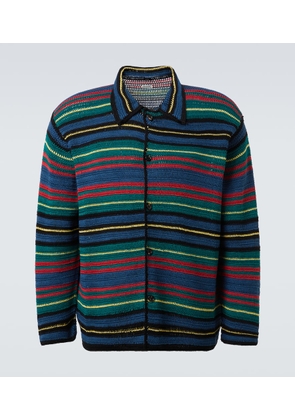 Bode Riverbank crochet striped cotton shirt