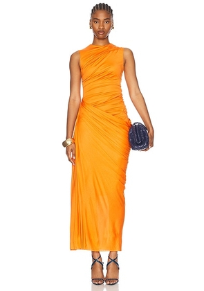 McQueen Jersey Midi Dress in Bright Orange - Orange. Size 36 (also in 38).