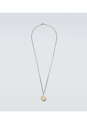 Sydney Evan Happy Face 14kt gold charm necklace
