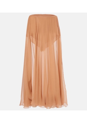Chloe Silk muslin midi skirt